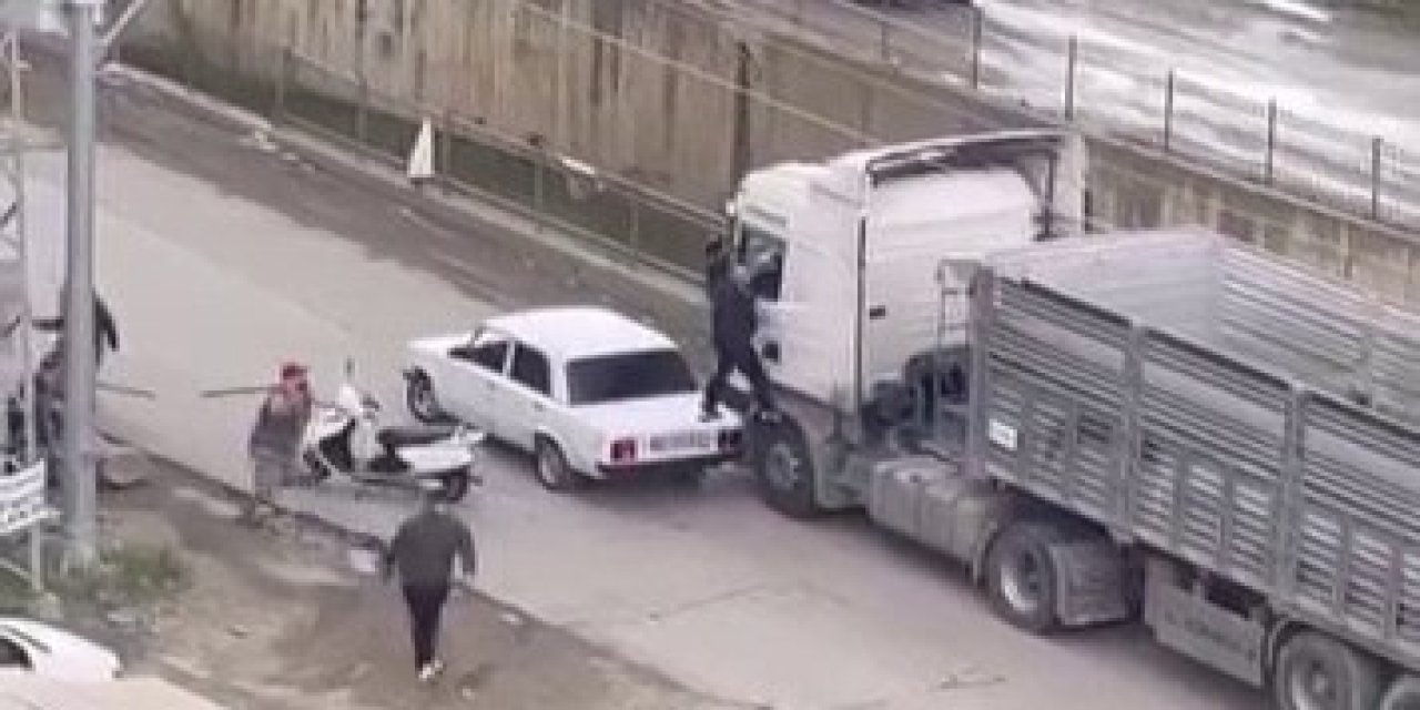 Samsun'da tır şoförüne sopayla saldırdılar