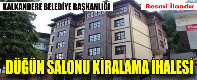 Düğün Salonu Kiralama İhalesi