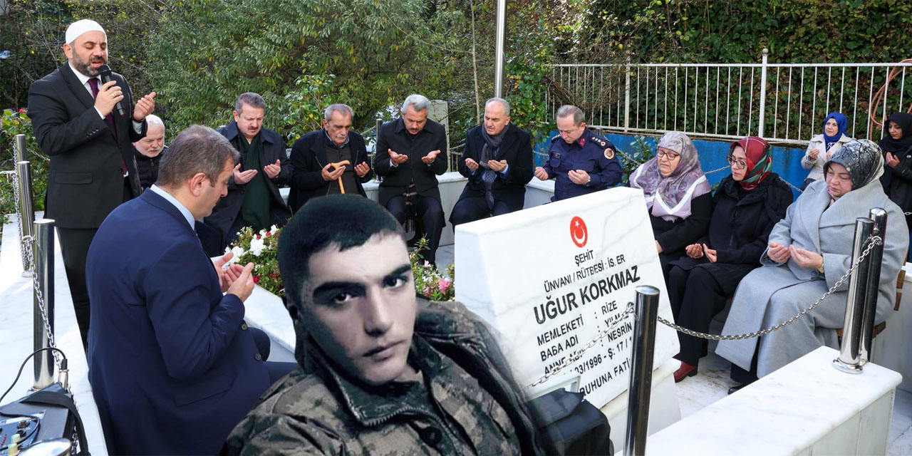 Rizeli Şehit Er Uğur Korkmaz, kabri başında anıldı