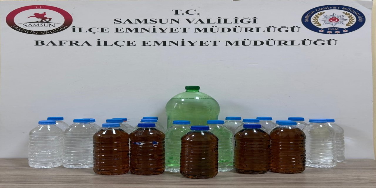 Bafra’da sahte alkol operasyonu
