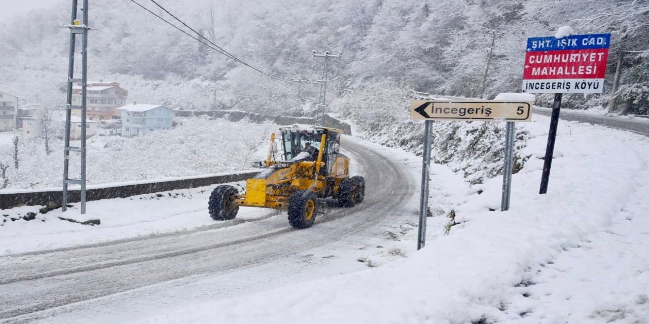 Giresun’da kar yağışı etkisini gösterdi
