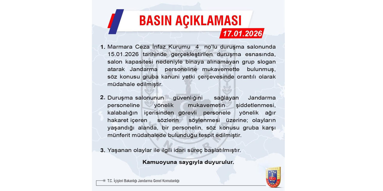 Jandarma Genel Komutanlığı: "Gruba kanuni yetki çerçevesinde orantılı olarak müdahale edilmiştir"