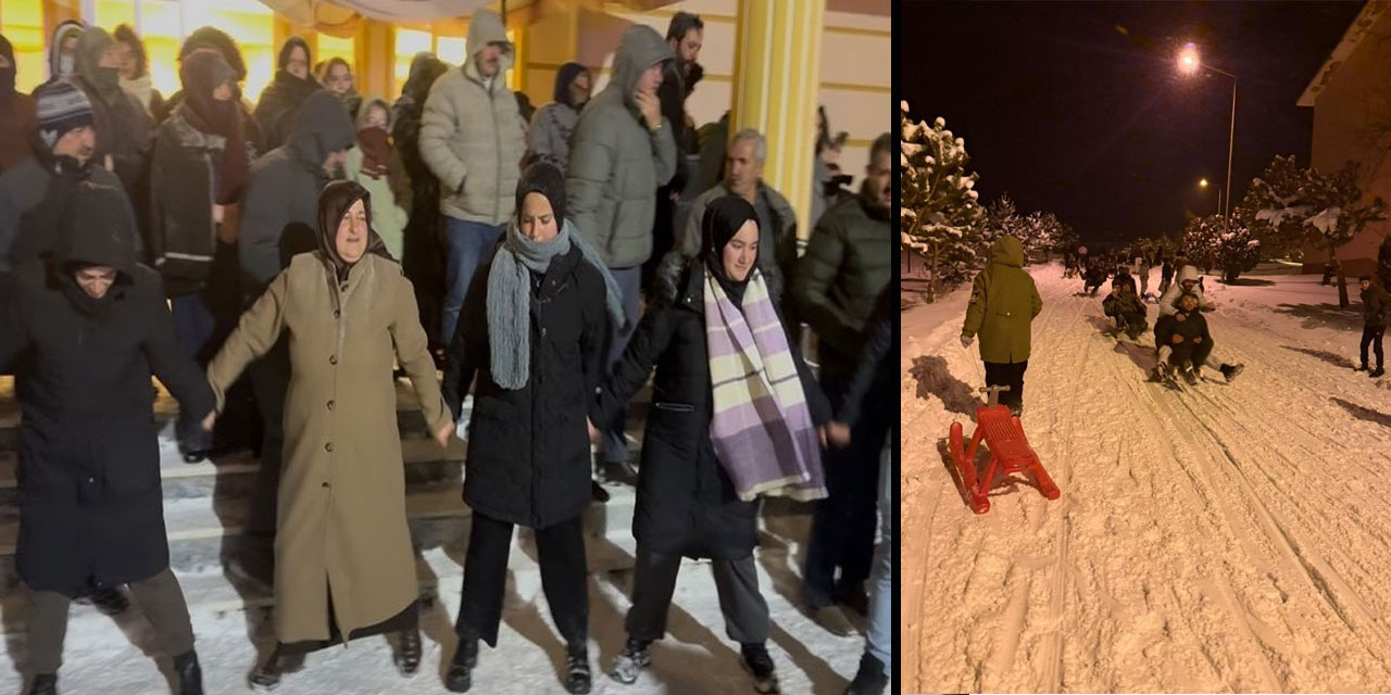 Demirözü'nde Kızak Festivali: Eksi 20 derecede halay çektiler, kızaklarla kaydılar