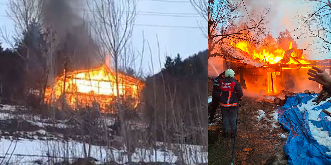 Köyde çıkan yangında bir ev kullanılamaz hale geldi
