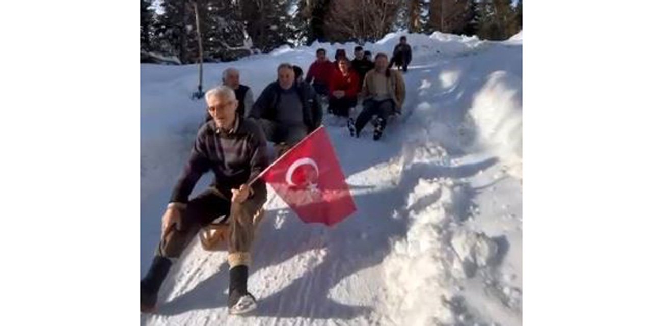 Artvin’de 7’den 70’e kızak keyfi