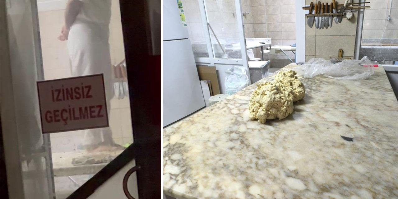 Tatlı hamurunu ayağıyla çiğnedi