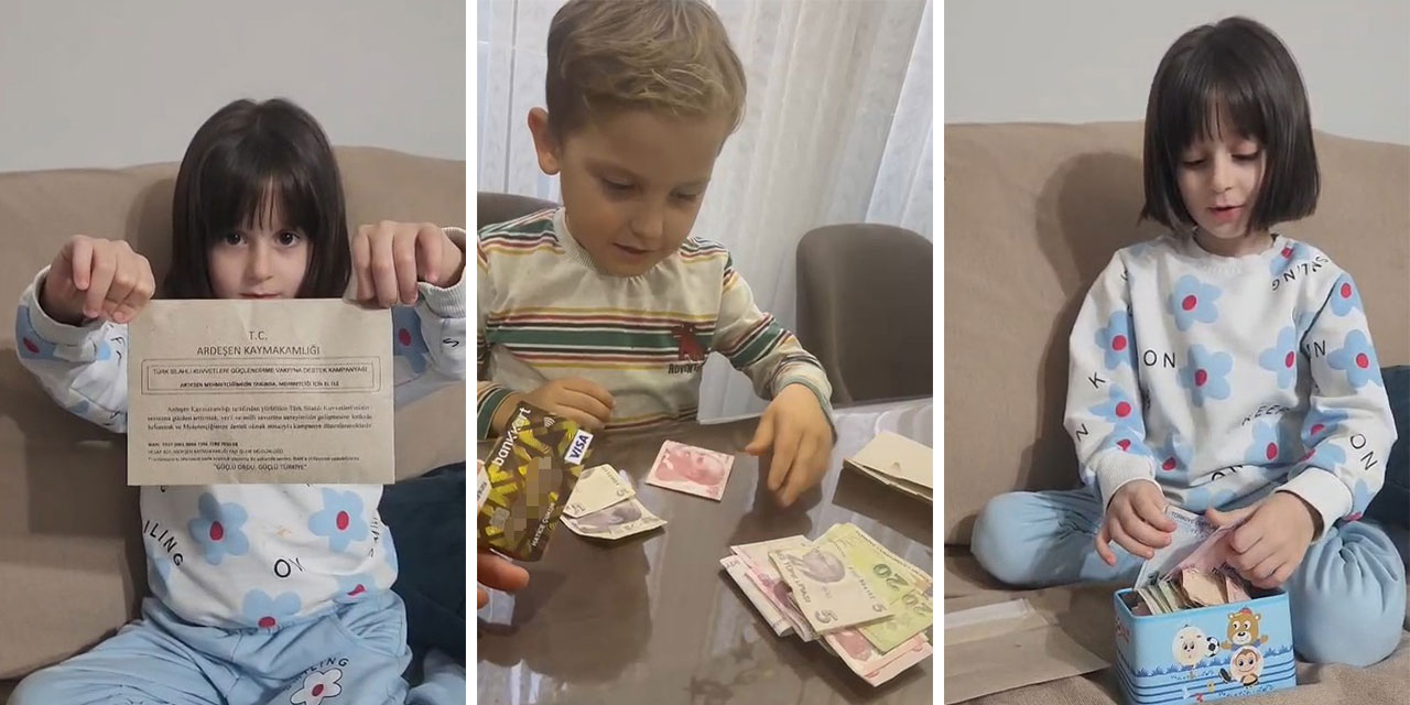 Rizeli miniklerden TSK Güçlendirme Vakfı'na anlamlı bağış