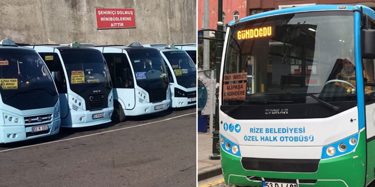 Rize'de Toplu Taşıma Ücretlerine Zam