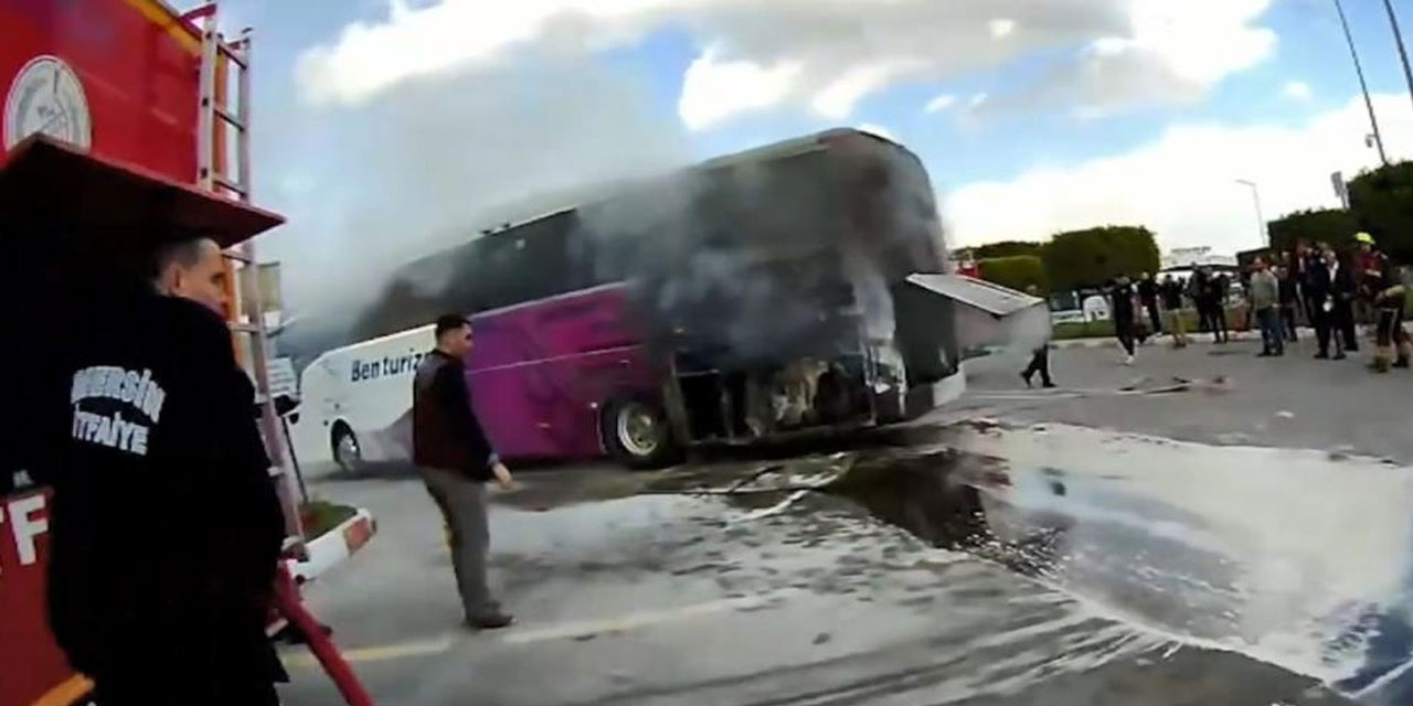 Yolcu otobüsünde çıkan yangın büyümeden söndürüldü