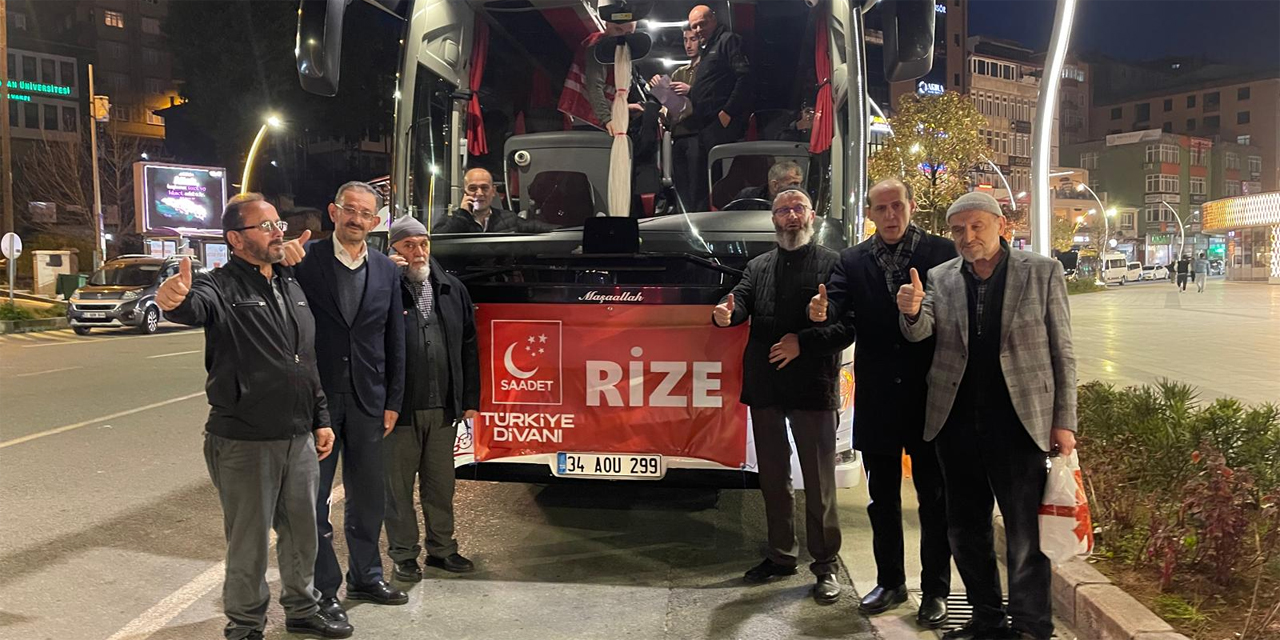 Saadet Partisi Rize "Büyük Türkiye Divanı" için yola çıktı