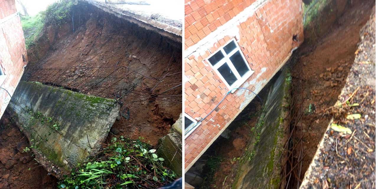 Trabzon'da şiddetli yağış heyelanlara neden oldu