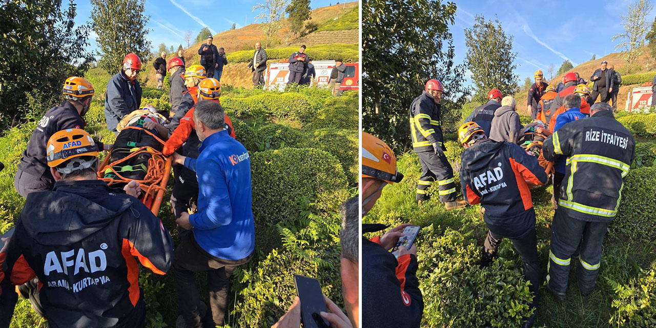 Rize'de Hafif Ticari Araç Çay Bahçesine Devrildi: 1 Yaralı
