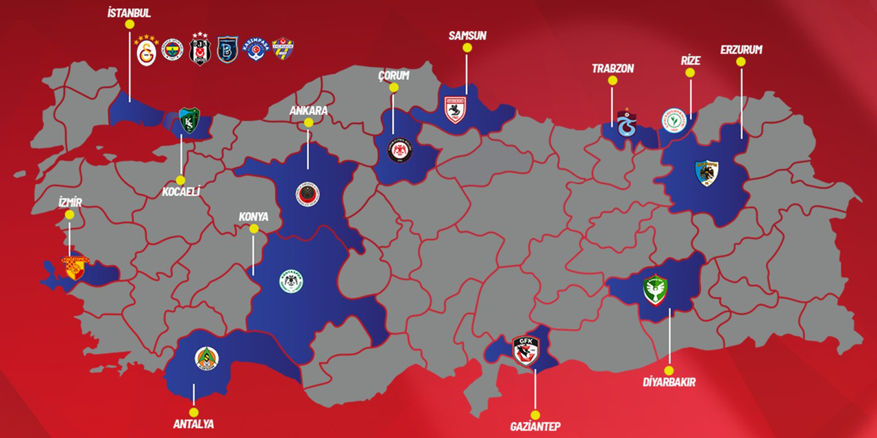 Süper Lig'de Yeni Sezon Haritası: 3 Yeni İl Devler Liginde