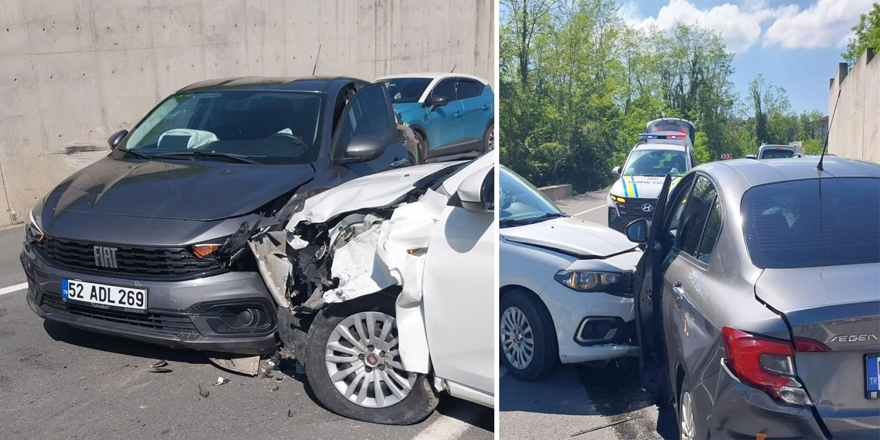 Ordu'da 3 araç çarpıştı: 5 yaralı