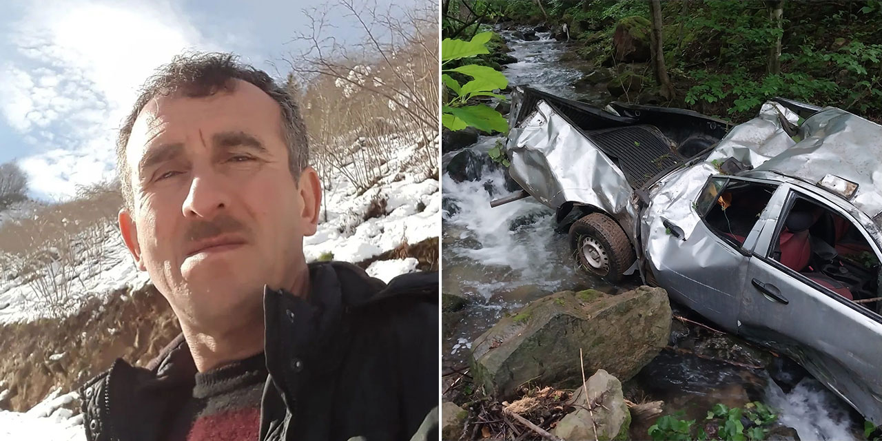 Rize plakalı kamyonet dereye yuvarlandı: 1 ölü, 1 yaralı