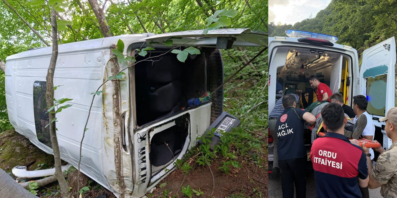 Ordu'da yolcu minibüsü uçuruma yuvarlandı: 9 yaralı