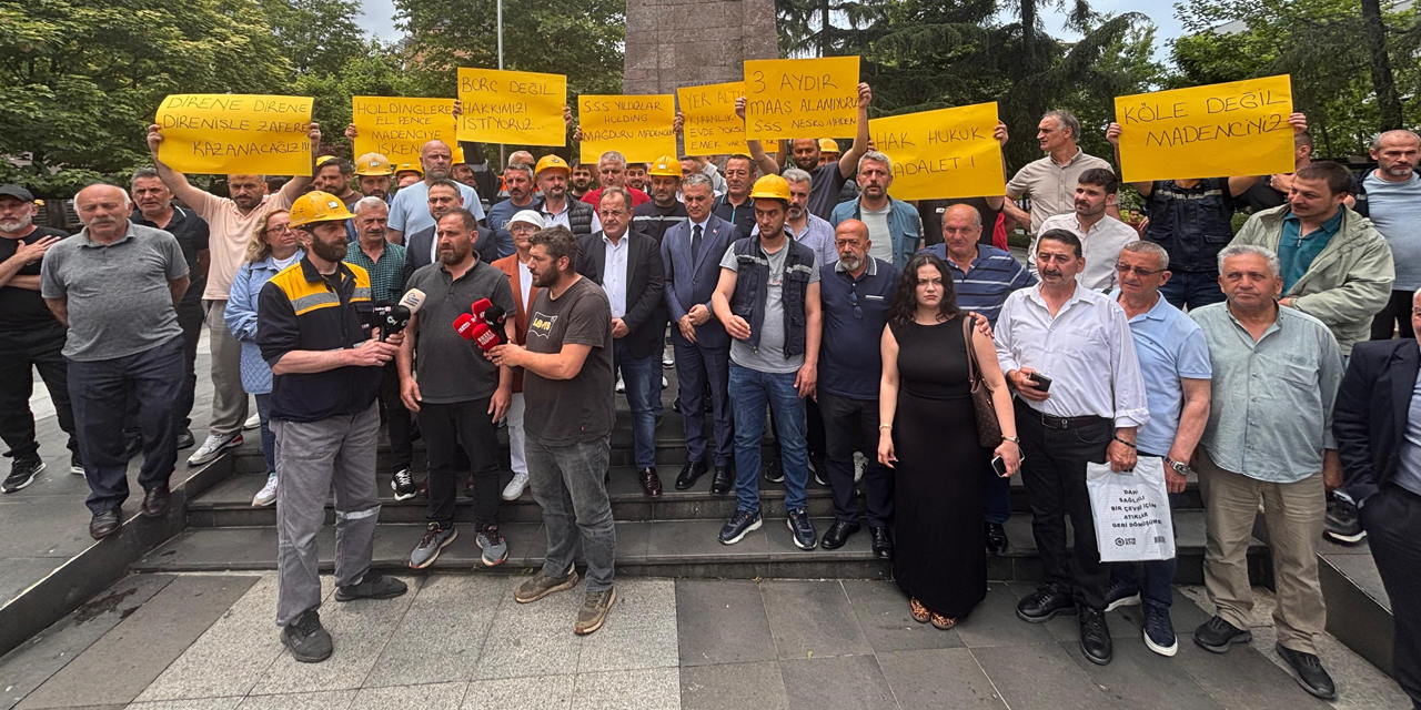 Trabzon'da madencilerin maaş protestosu