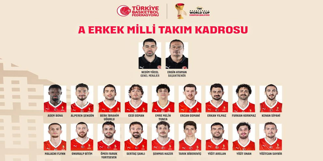 A Milli Erkek Basketbol Takımı'nın Bosna Hersek ve İsviçre maçları aday kadrosu açıklandı