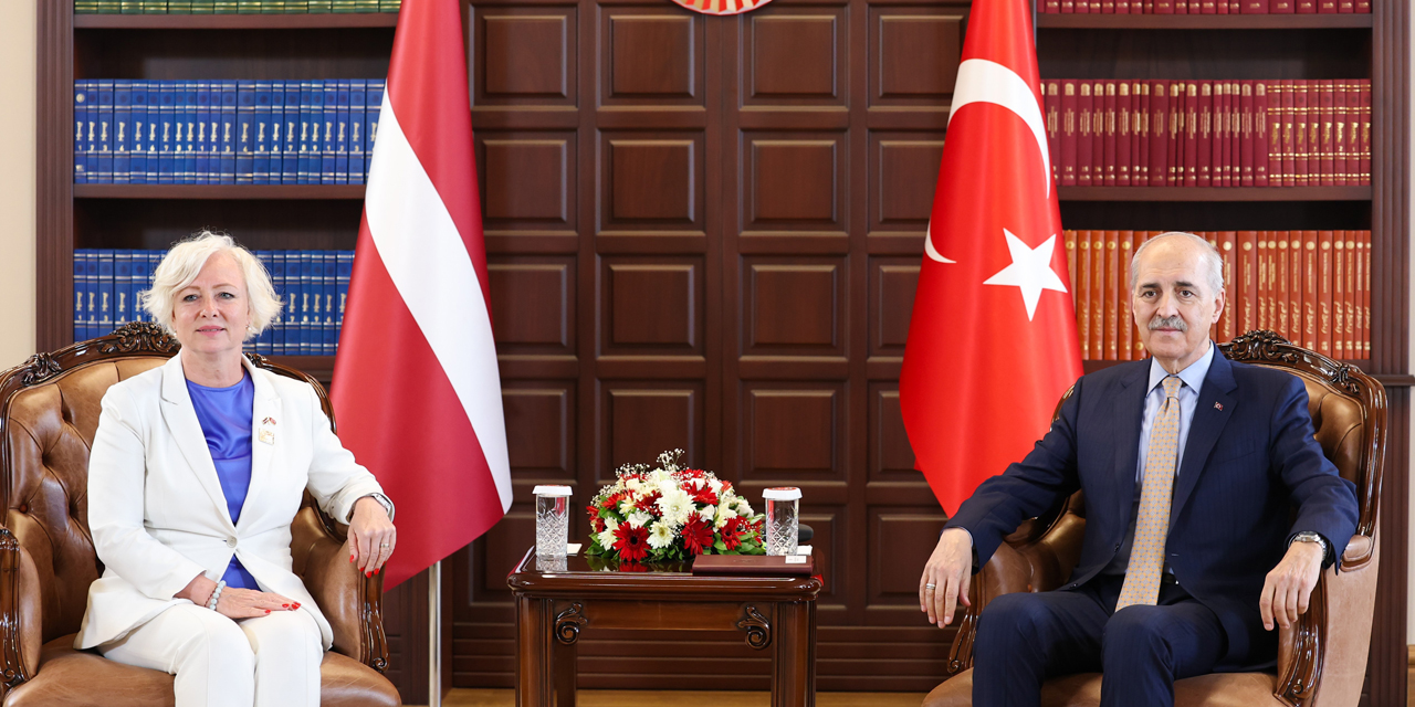 TBMM Başkanı Kurtulmuş, Letonya Parlamentosu Başkanı Mieria ile görüştü
