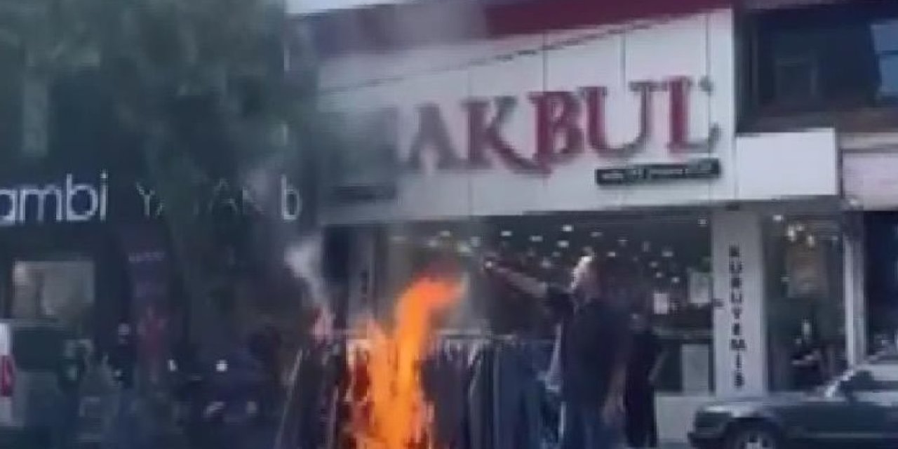 Bağcılar'da İş Hanının Ortak Alanında Satış Yaptı Çıkarılmak İstenince Ürünlerini Yaktı