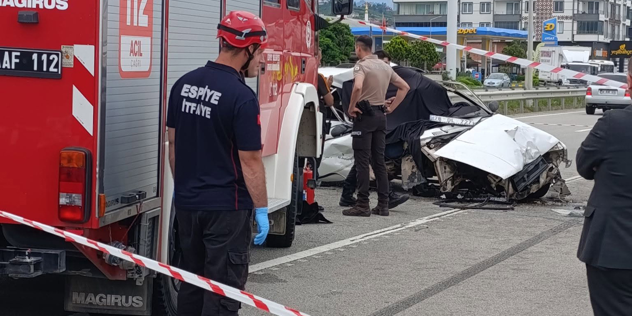 Giresun'da trafik kazası: 1 ölü, 1 yaralı