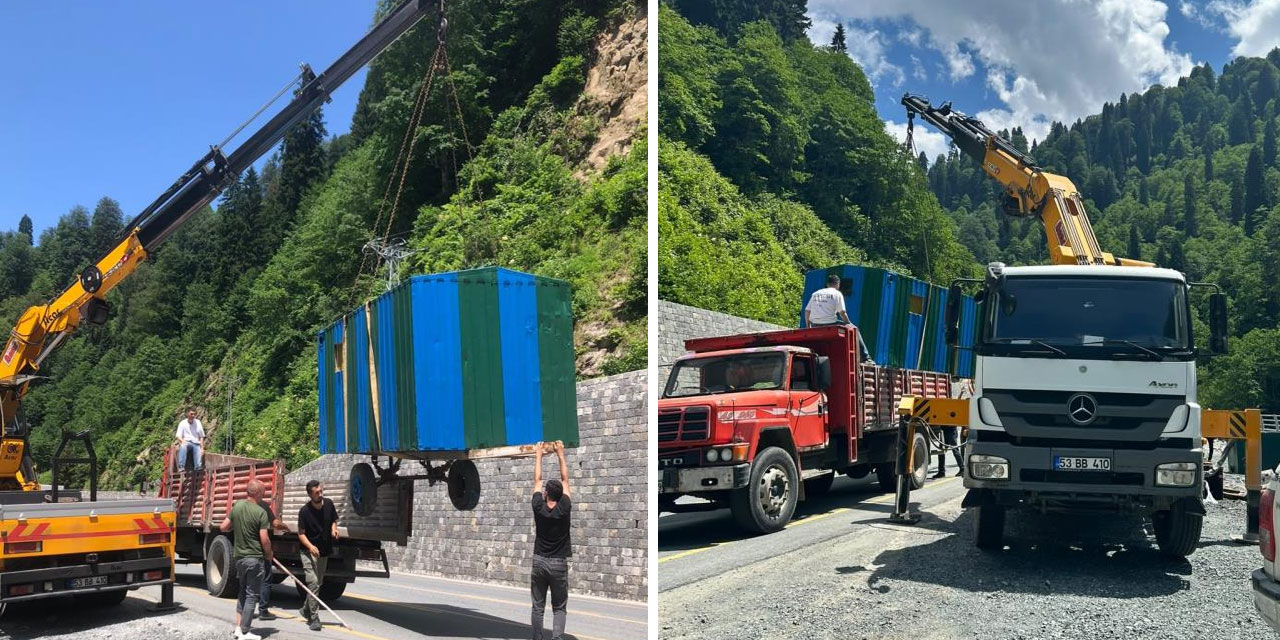 Ayder Yaylası yolundaki izinsiz yapılar kaldırıldı