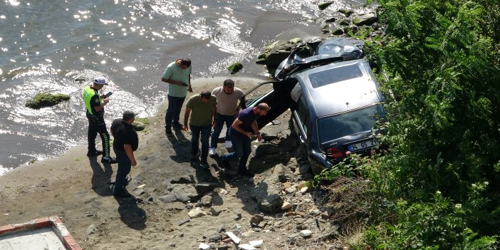 Ordu'da otomobil 30 metreden deniz kıyısına uçtu: "Uçak düşüyor zannettim"