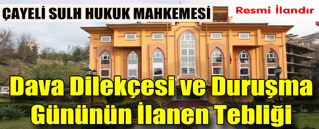 Dava Dilekçesi ve Duruşma Gününün İlanen Tebliği
