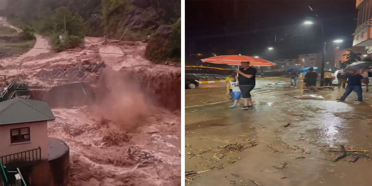 Giresun'da şiddetli yağış etkili oldu
