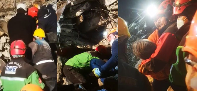Depremin 137. saatinde hamile kadın ve 3 yaşındaki kızı, Rize Arama Kurtarma Ekipleri kurtardı