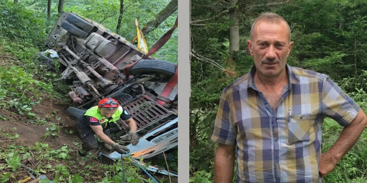 Çay kamyonu şarampole yuvarlandı: 1 ölü