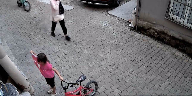 Giresun’da küçük Nehir’in bayrak hassasiyeti kamerada
