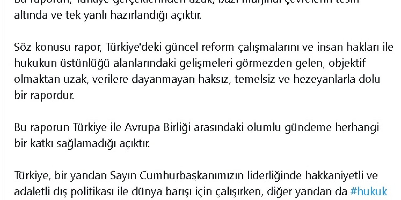 Dışişleri Bakanlığı'ndan, Avrupa Parlementosu'nun 2022 Türkiye Raporu'na Sert Tepki (2)