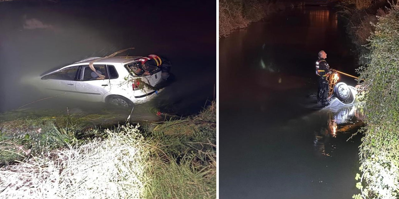 Sulama kanalına uçan otomobildeki 2 kişi hayatını kaybetti