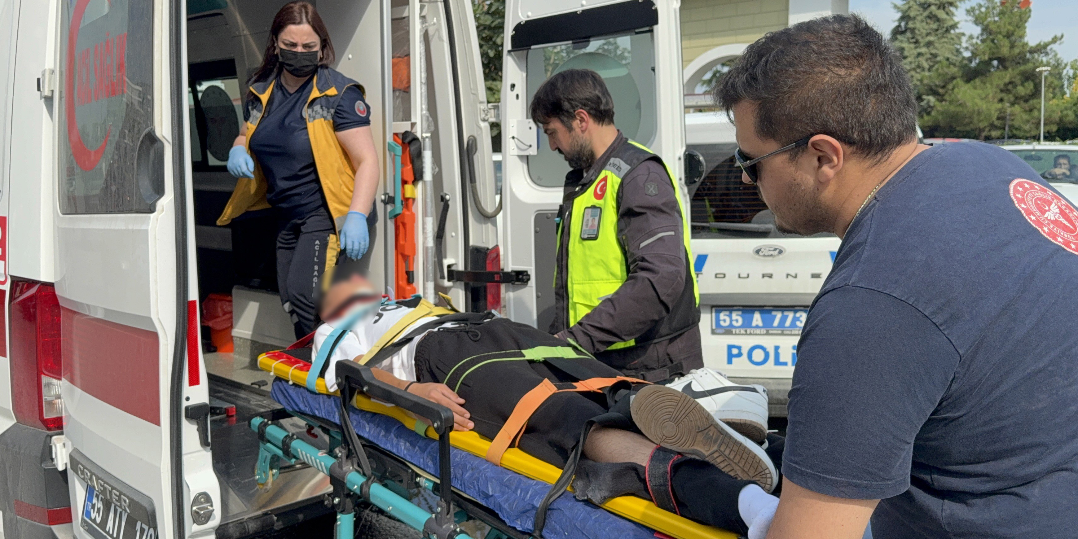 Samsun’da otomobille çarpışan motosikletin 17 yaşındaki sürücüsü yaralandı