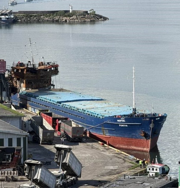 Giresun'da hasarlı gemiden yayılan yanık kokusu endişelendirdi