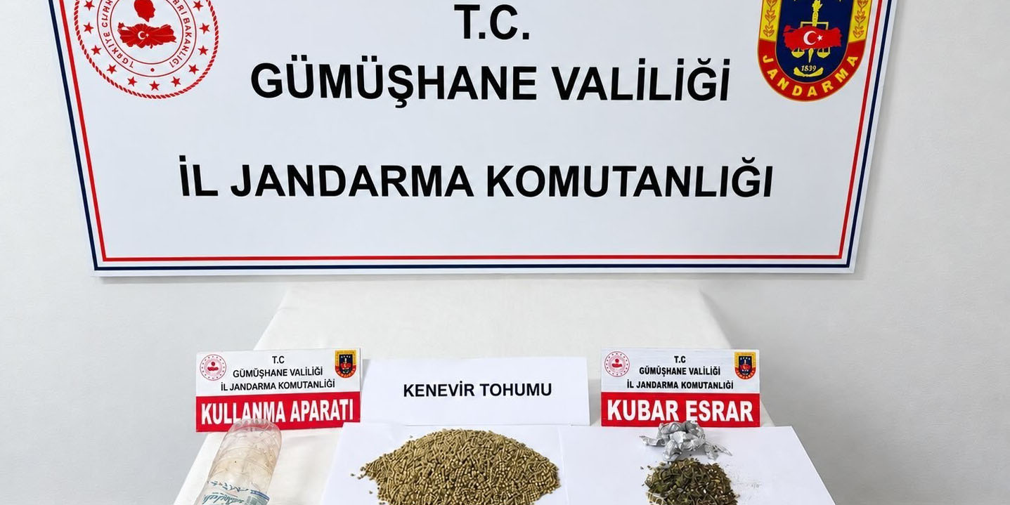 Gümüşhane’de durdurulan araçta uyuşturucu ve kenevir tohumu ele geçirildi