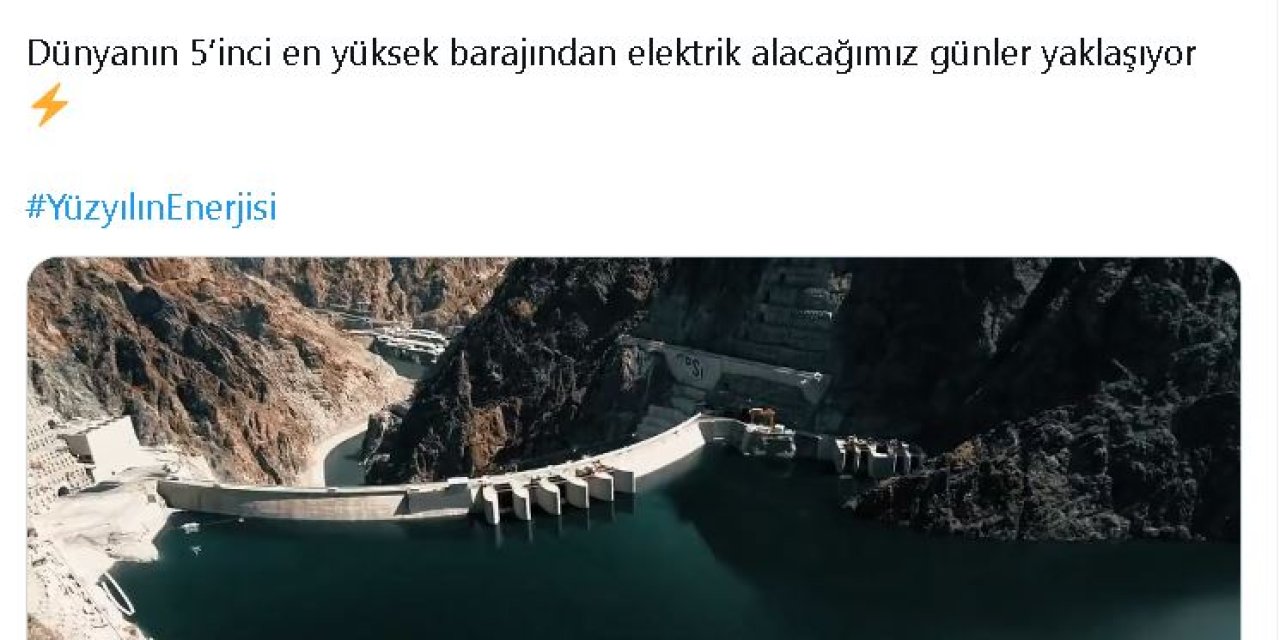 Bakan Yumaklı: Yusufeli Barajı'nda Türbin Döndürme İşlemine Başlandı