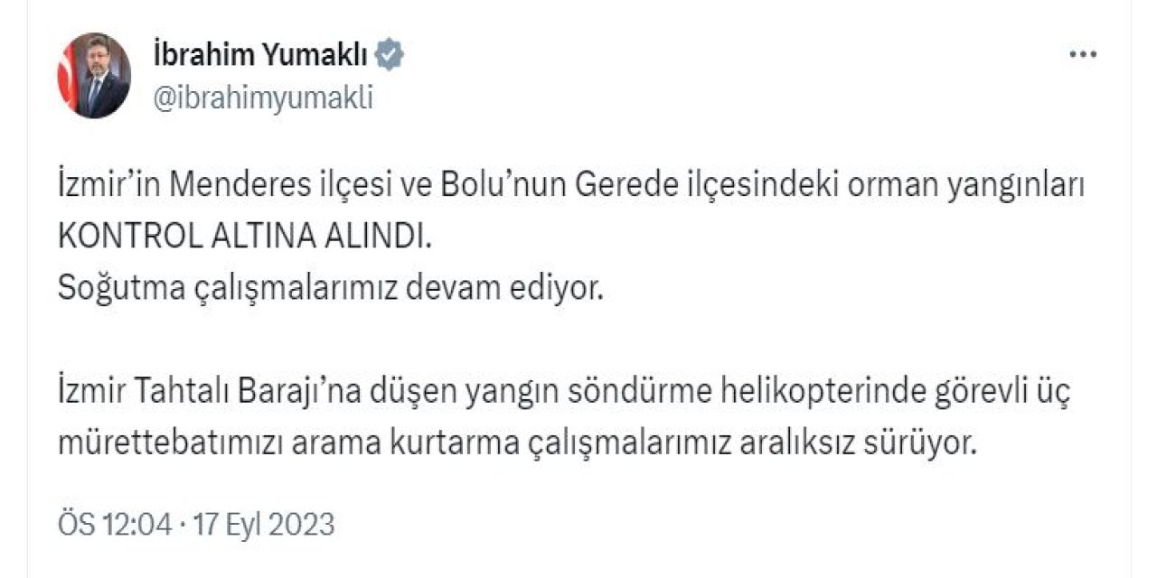 İzmir'deki Orman Yangınında 2'nci Gün; Baraja Düşen Helikopterdeki 3 Mürettebat Aranıyor (3)