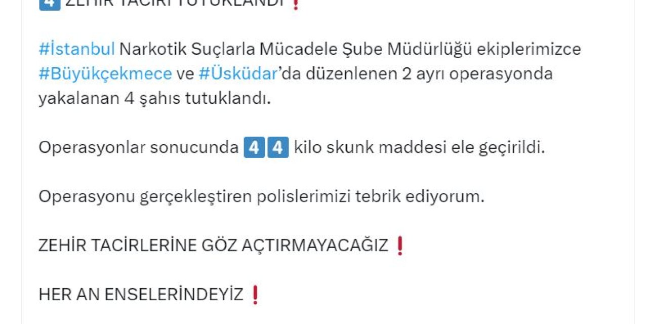 Bakan Yerlikaya: Zehir Tacirlerine Göz Açtırmayacağız