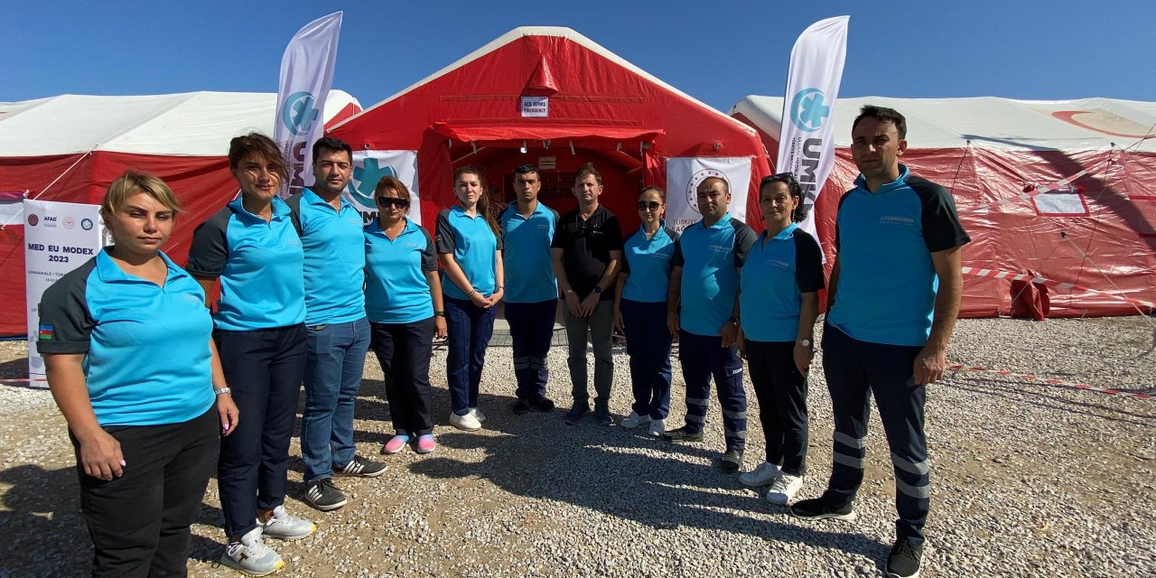 Kahramanmaraş'ta Görev Alan Azerbaycan Sağlık Ekibi, Çanakkale'deki Uygulama Tatbikatına Katıldı