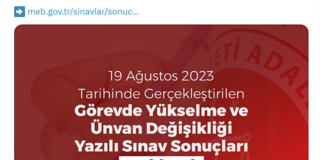 Adalet Bakanlığı 'Görevde Yükselme' Sınav Sonuçları Açıklandı
