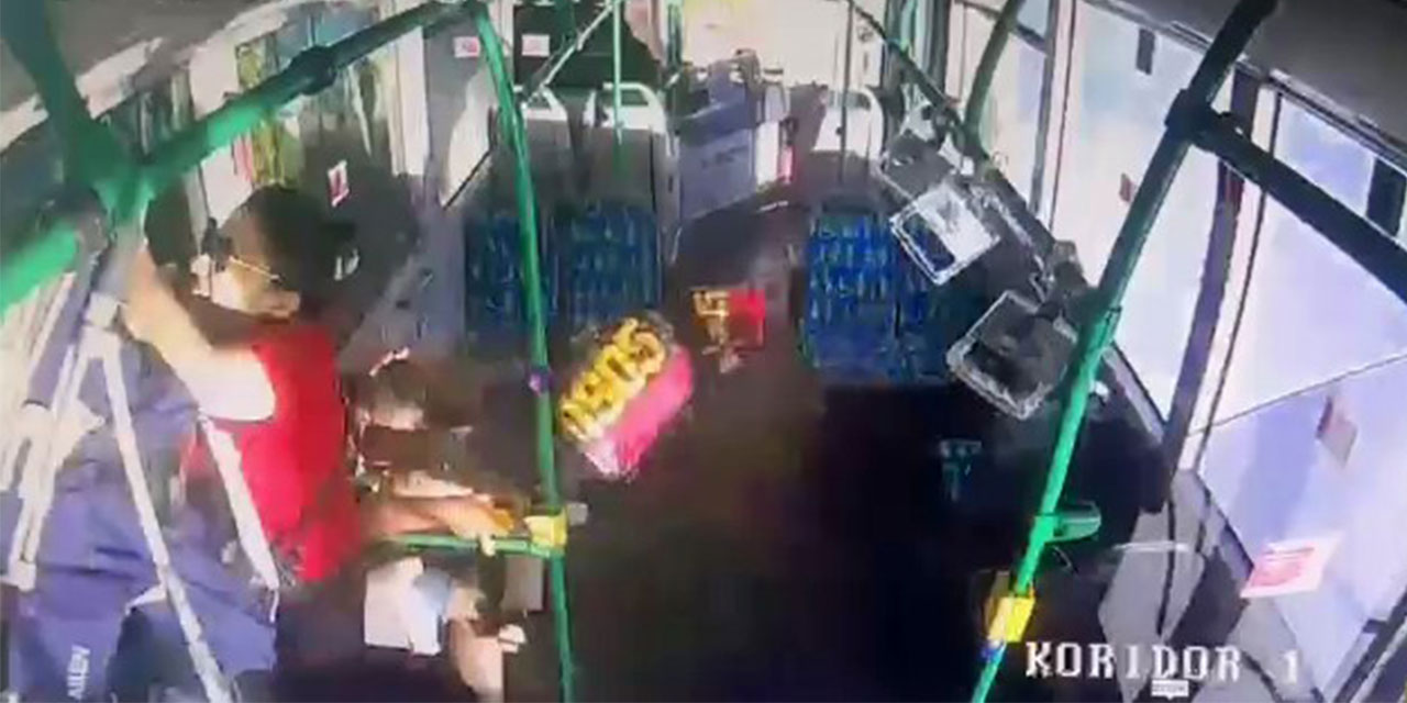 Başakşehir’deki İETT otobüs kazasında otobüs içerisinde yaşanan o anlar kamerada