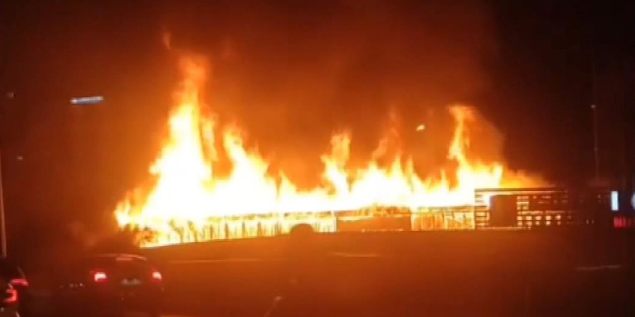 Beyoğlu Evlendirme Dairesi'nin Bahçesindeki Yürüyüş Yolu Alev Alev Yandı