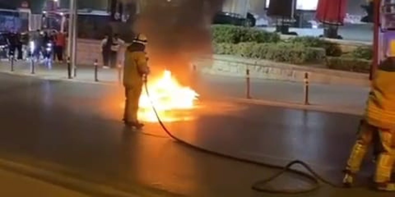 Beşiktaş’ta Motosiklet Alev Alev Yandı