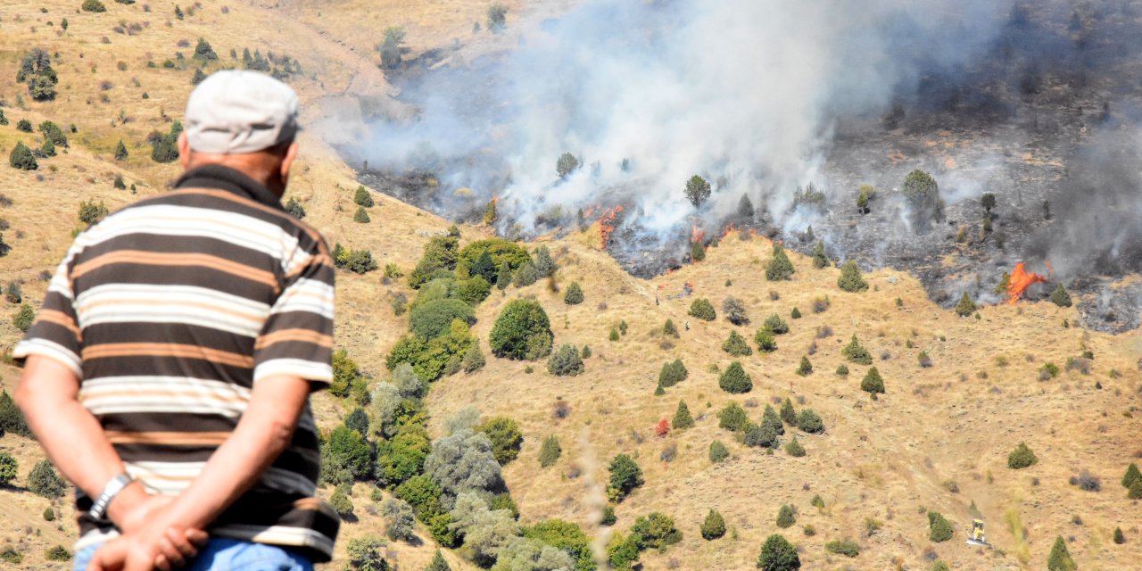 Sivas'ta Otluk Ve Ağaçlık Alanda Çıkan Yangına Müdahale Ediliyor (2)