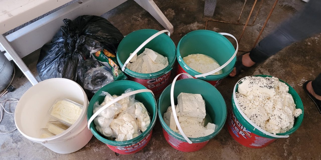 Merdiven Altı Üretilen 200 Kilo Peynir İle 10 Kilo Kaymak İmha Edildi