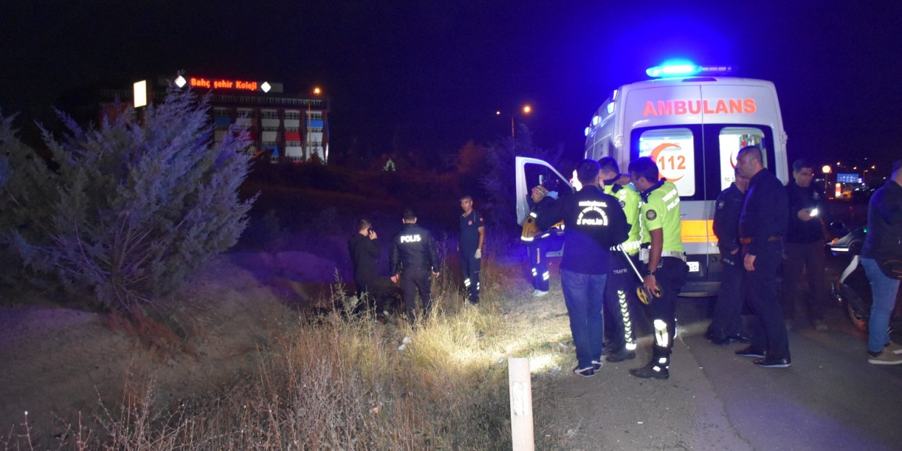 Kırıkkale'de, Şarampole Devrilen Motosikletli Öldü