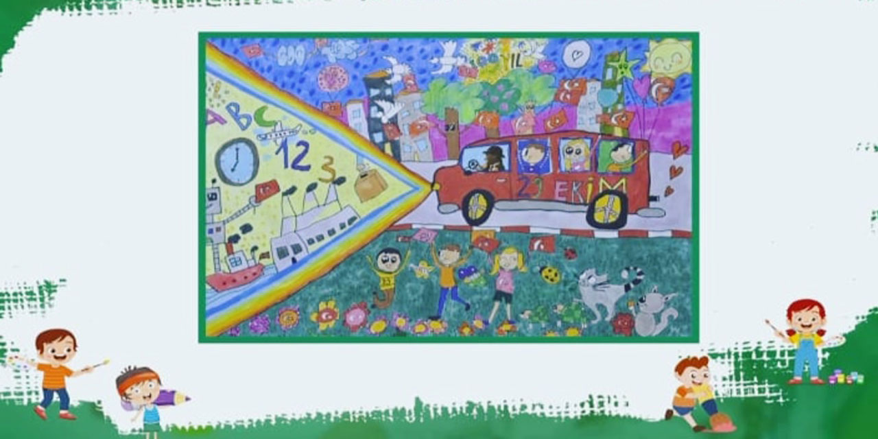 Hüseyin Yardımcı İlkokulu Öğrencisi Ahmet Kuzey Dilber, Uluslararası Pınar Çocuk Resim Yarışmasında Dereceye Girdi