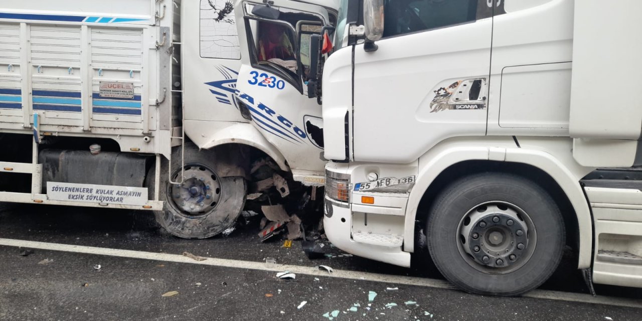 Sakarya'da 2 Tır İle 2 Kamyonun Karıştığı Zincirleme Kaza: D-650 Trafiğe Kapandı